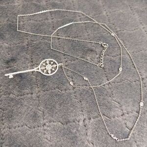 Beautiful Clear Crystal Key Pendant/Necklace Rhodium Plated by Nordstrom